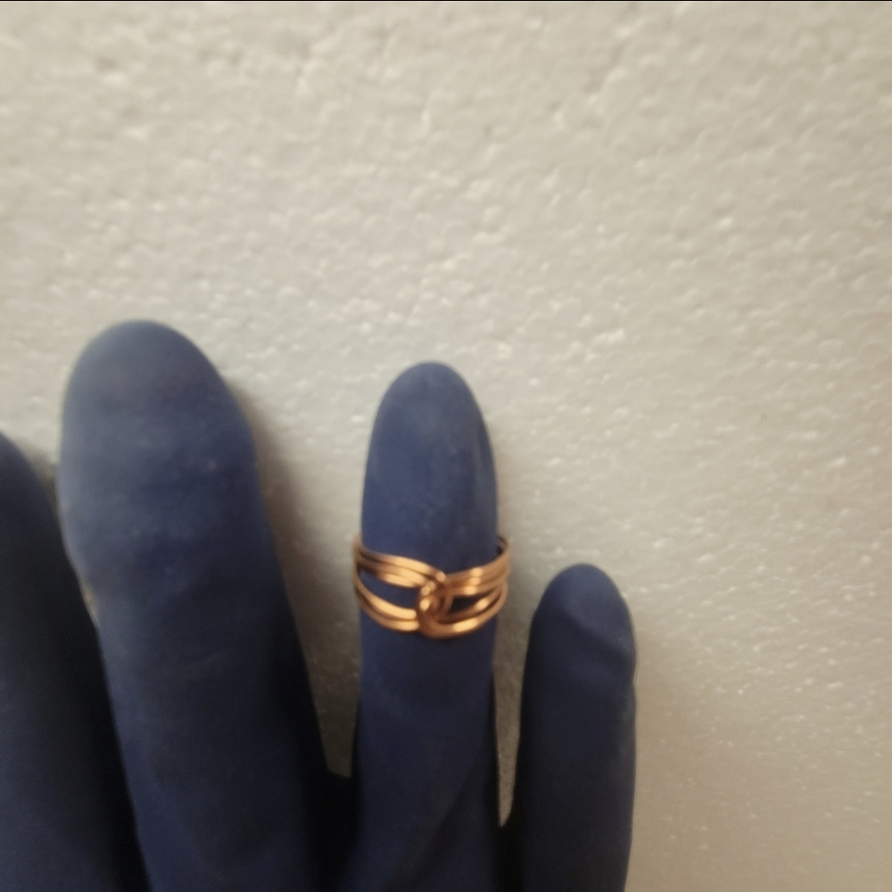Tripled Twisted Copper Wire Rose Ring - image 2